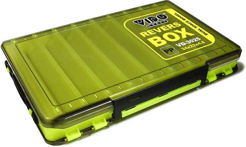 Коробка Vido для приманок VD-3025 Revers Box, размер 34х22x4.8 см желтая