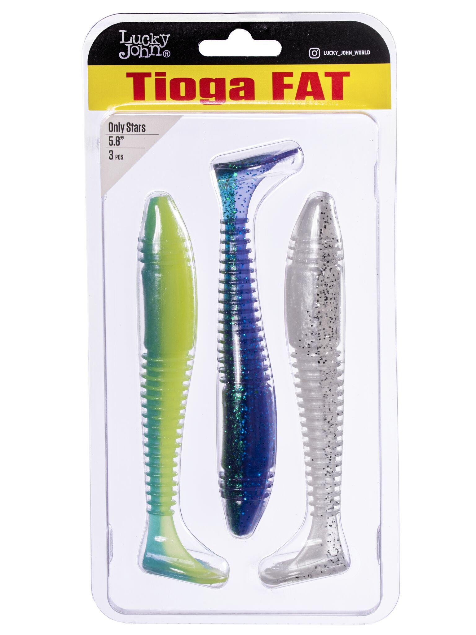 Силиконовая приманка Lucky John Pro Series Tioga Fat 5.8in 14.7см /Mix4 (3 шт/уп)