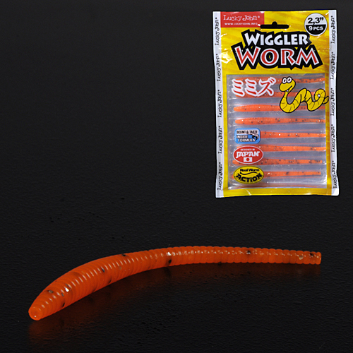 Силиконовая приманка Lucky John Pro Series Wiggler Worm 2.3in 5.84см /036 (9шт/уп)