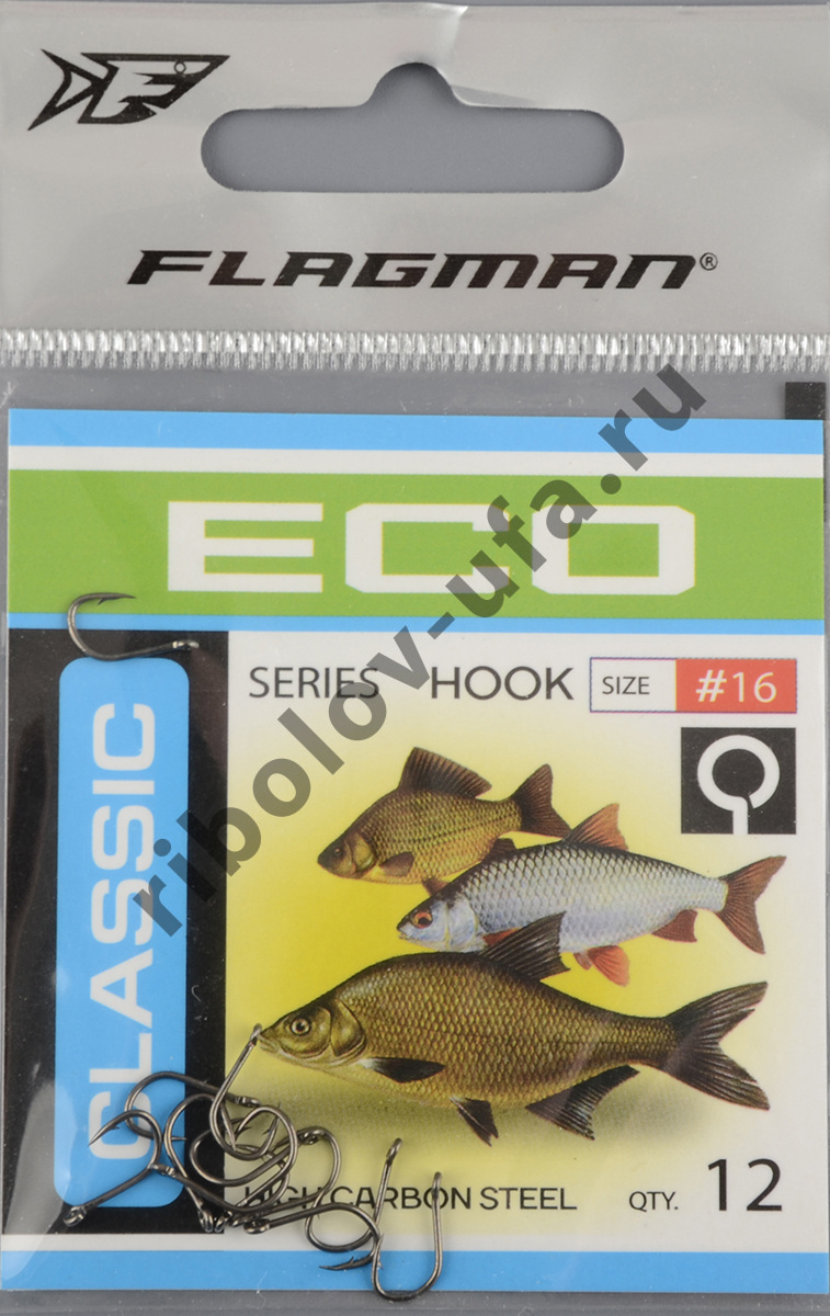 Одинарные крючки Flagman Classic 2 №16 (12шт/уп)