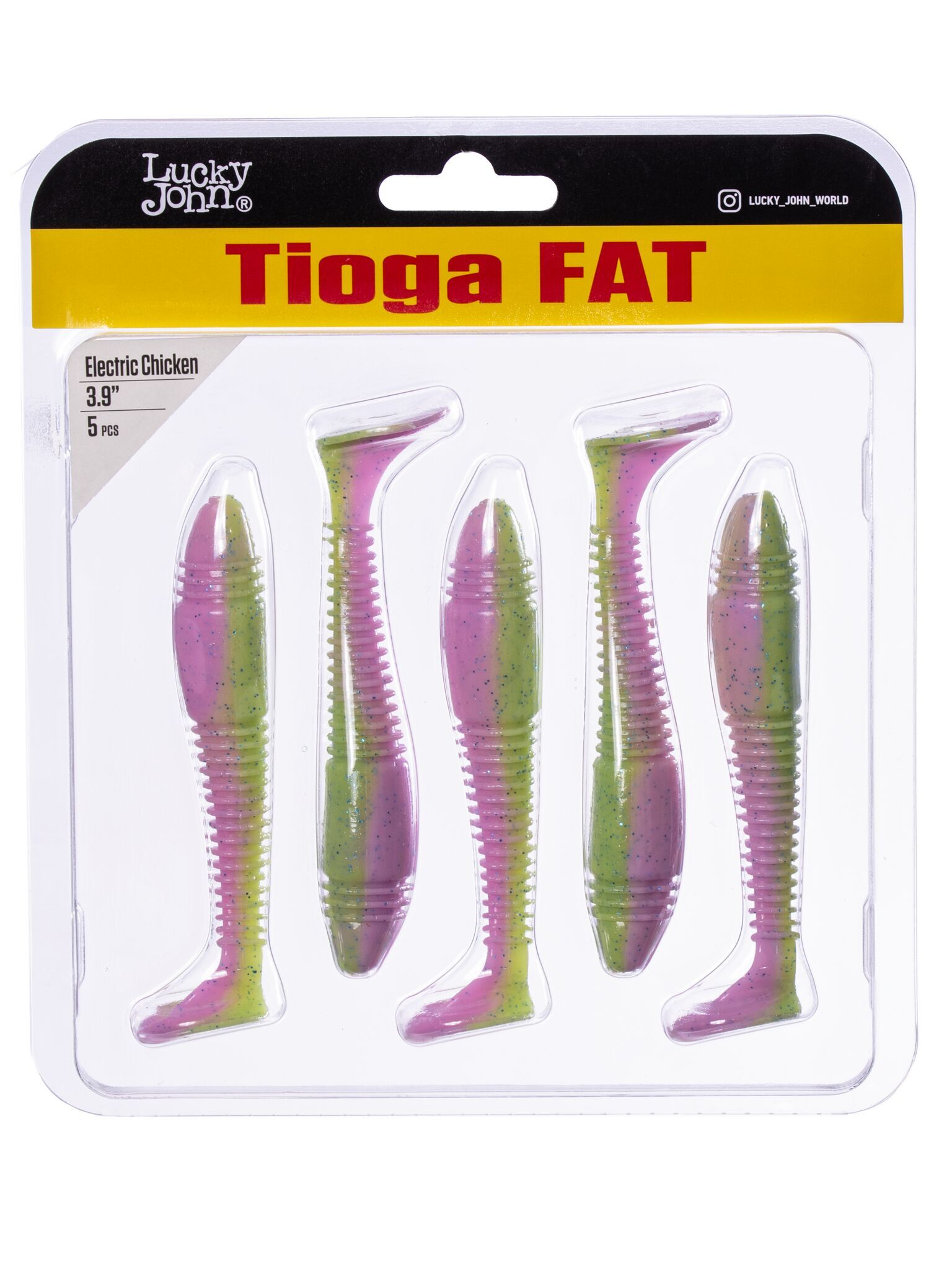 Силиконовая приманка Lucky John Pro Series Tioga Fat 3.9in 9.9см /T92 (5 шт/уп)