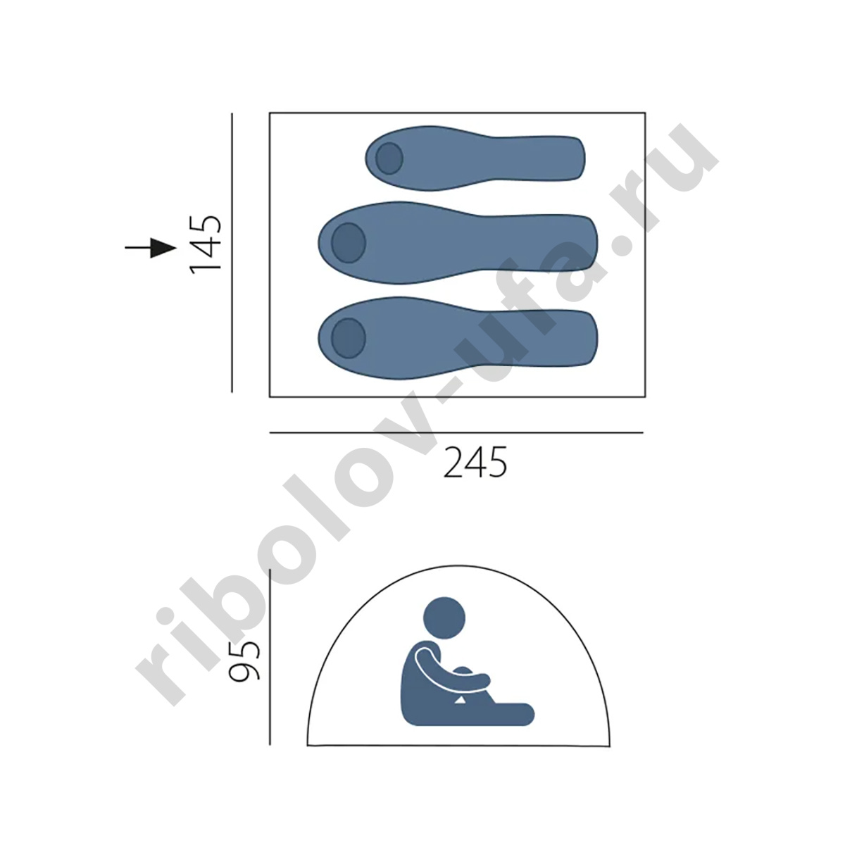 Палатка Arten Festival 3, цв. синий