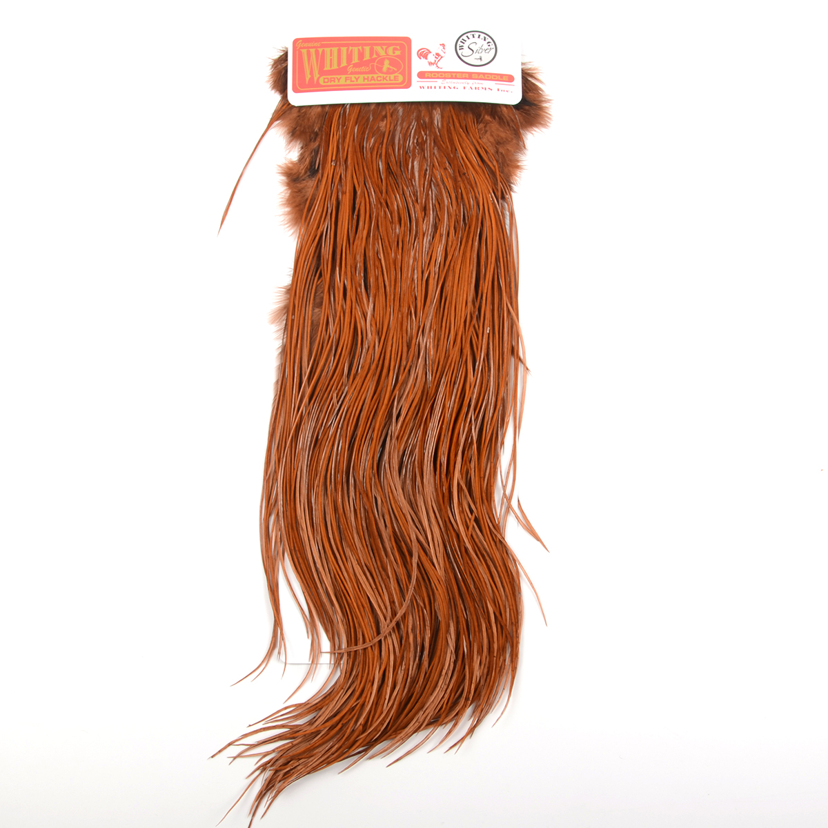 Петушиное седло Whiting Silver Midge Saddle White dyed Brown 93202203