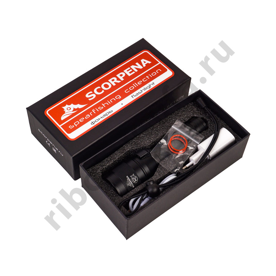 Фонарь подводный Scorpena R в комплекте с аккум. и зарядным устр. свет белый, ручной