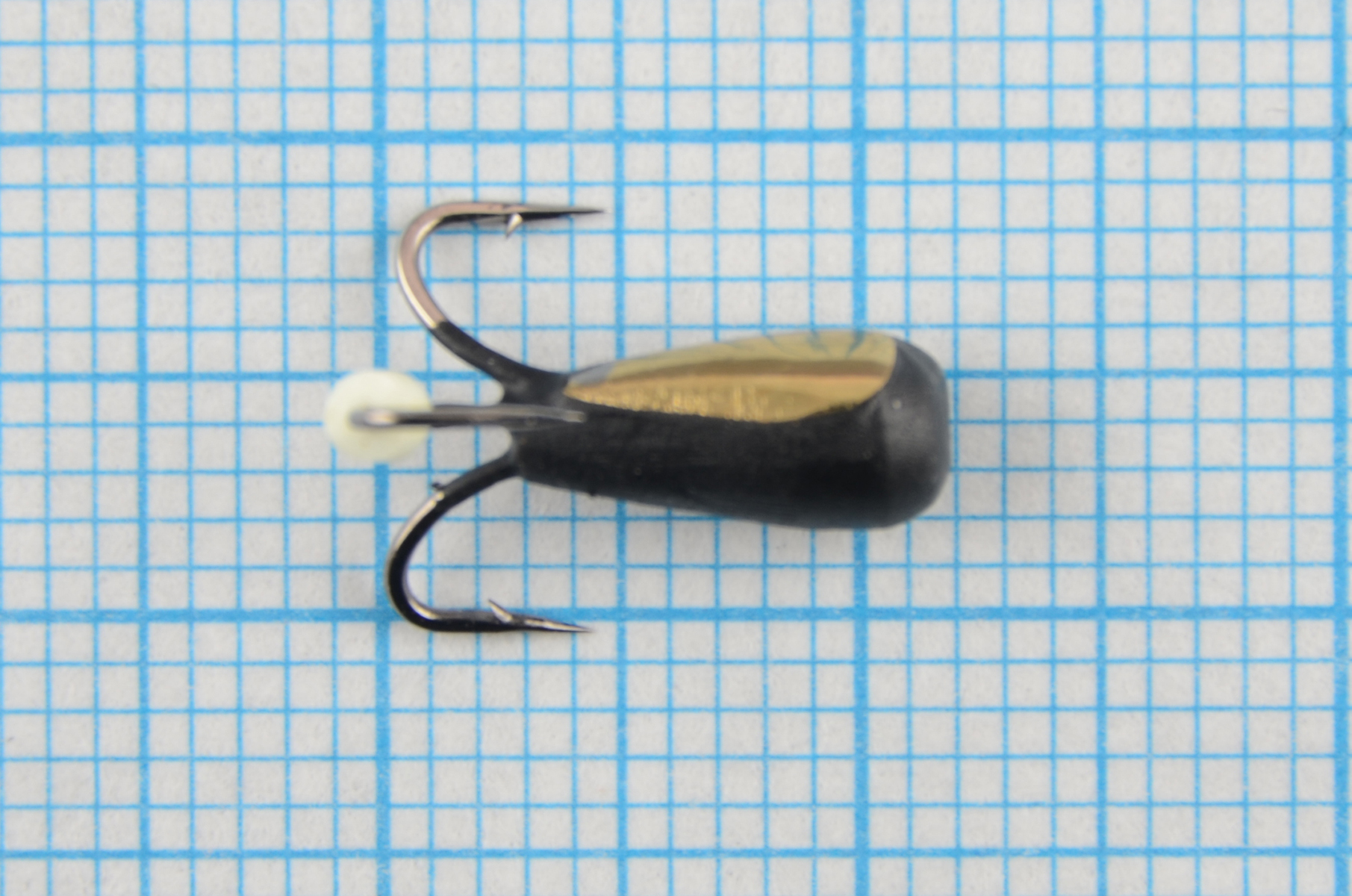 Мормышка Владимирский вольфрам Чертик с отверстием 4мм 1,15гр золотая/коронка