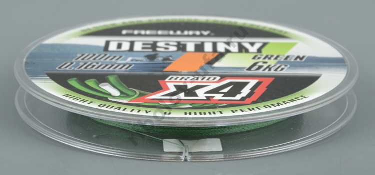 Шнур плетёный FWx4 Destiny Green 0.28  Lb35  16kg 