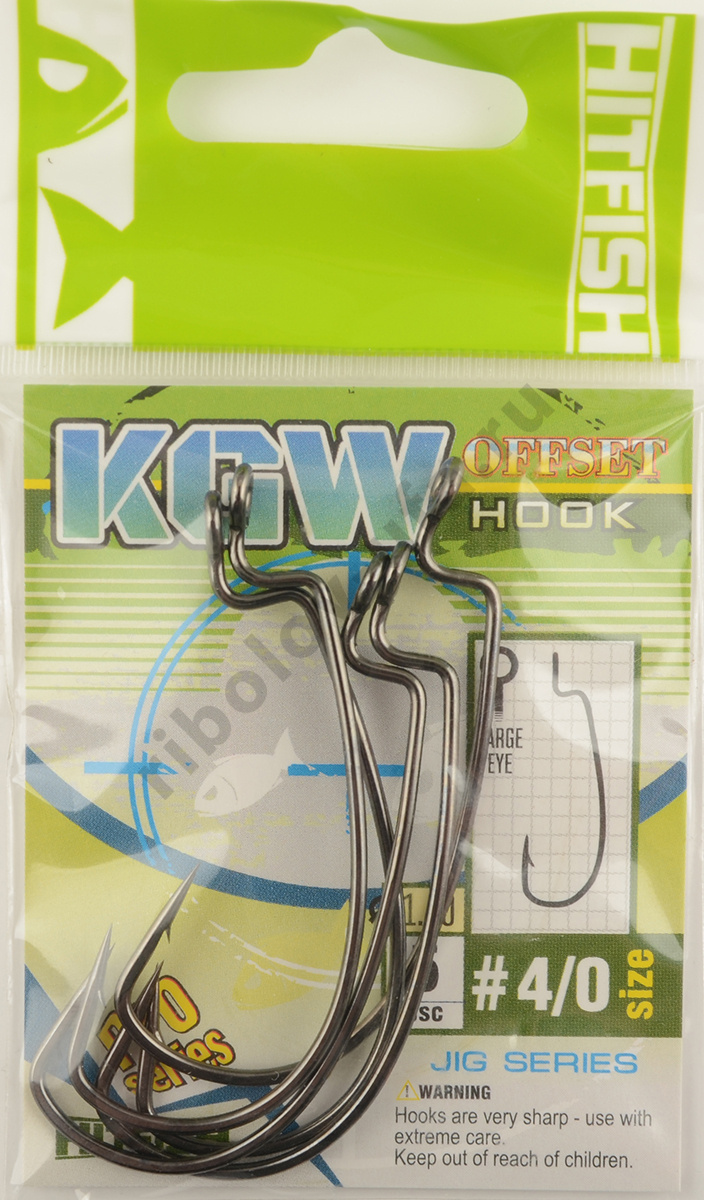 Офсетные крючки Hitfish KGW offset # 4/0
