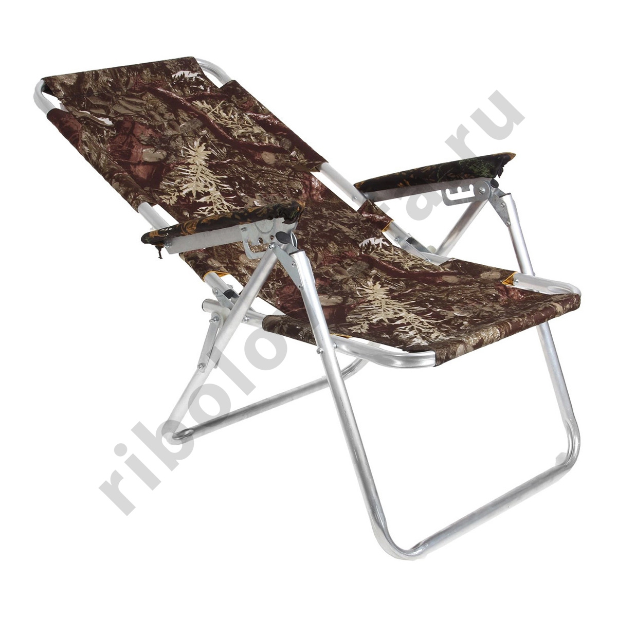 Кресло-шезлонг №5 Медведь алюмин. с регулируемой спинкой (3 положения) вес 3кг.макс.нагрузк 110кг