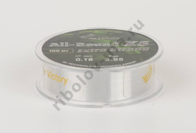 Леска Allvega All-Round X5  0,16мм  100м  3.28кг прозрачная