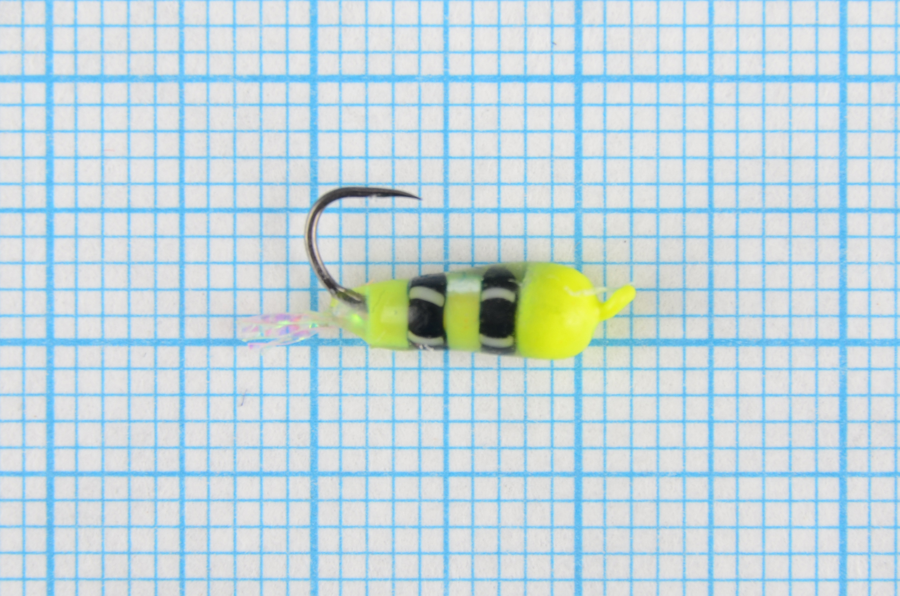 Мормышка Владимирский вольфрам Поденка 3мм 0,35гр Fluorescent Lime/Black