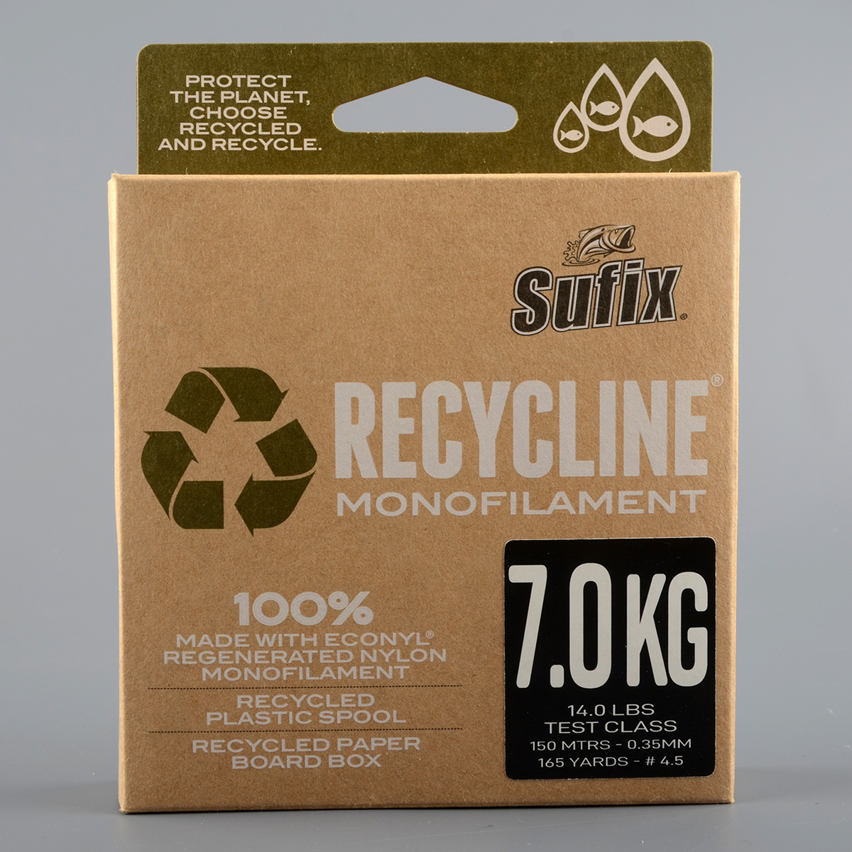 Леска Sufix Recycline зеленая 150 м, 0,35 мм, 7кг