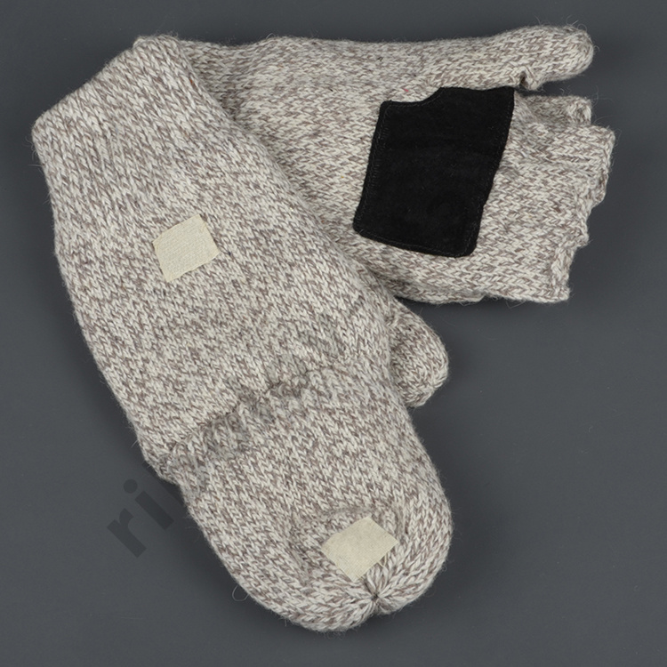 Перчатки-варежки No name откидные вязаные на липучке