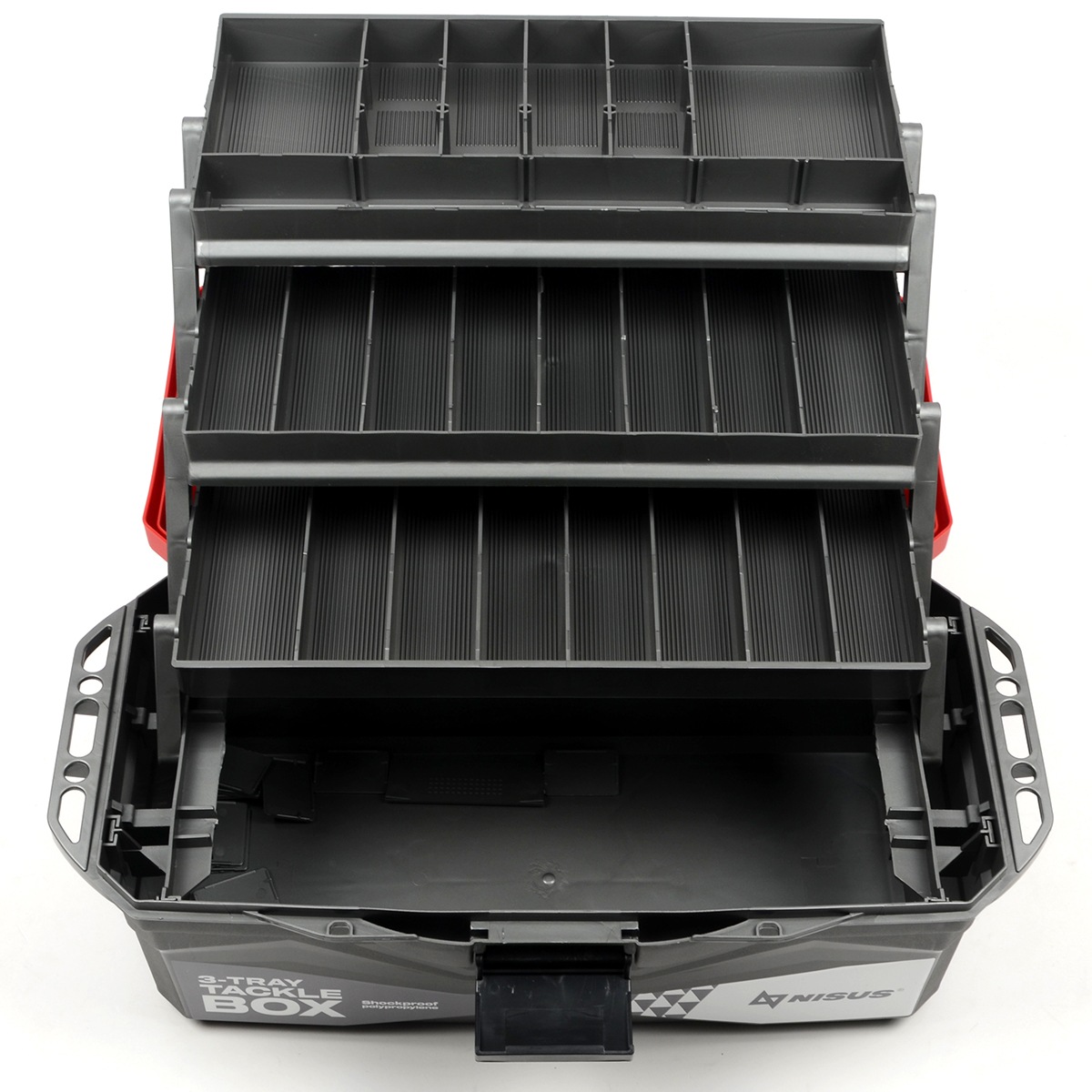 Ящик рыболовный Nisus Tackle Box 3-х полочный, цв. красный