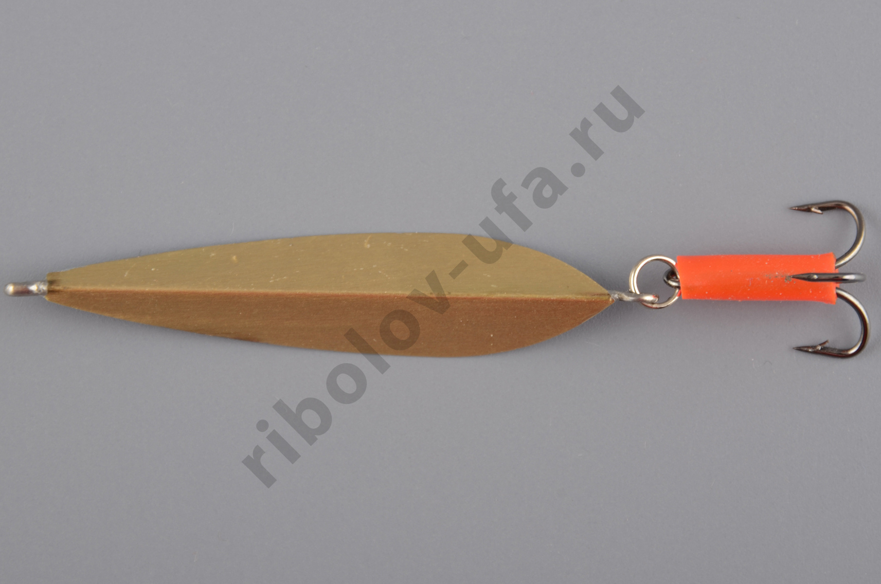 Блесна Курганская Маропедка №8 с тройником, 41мм 90° цв. золото