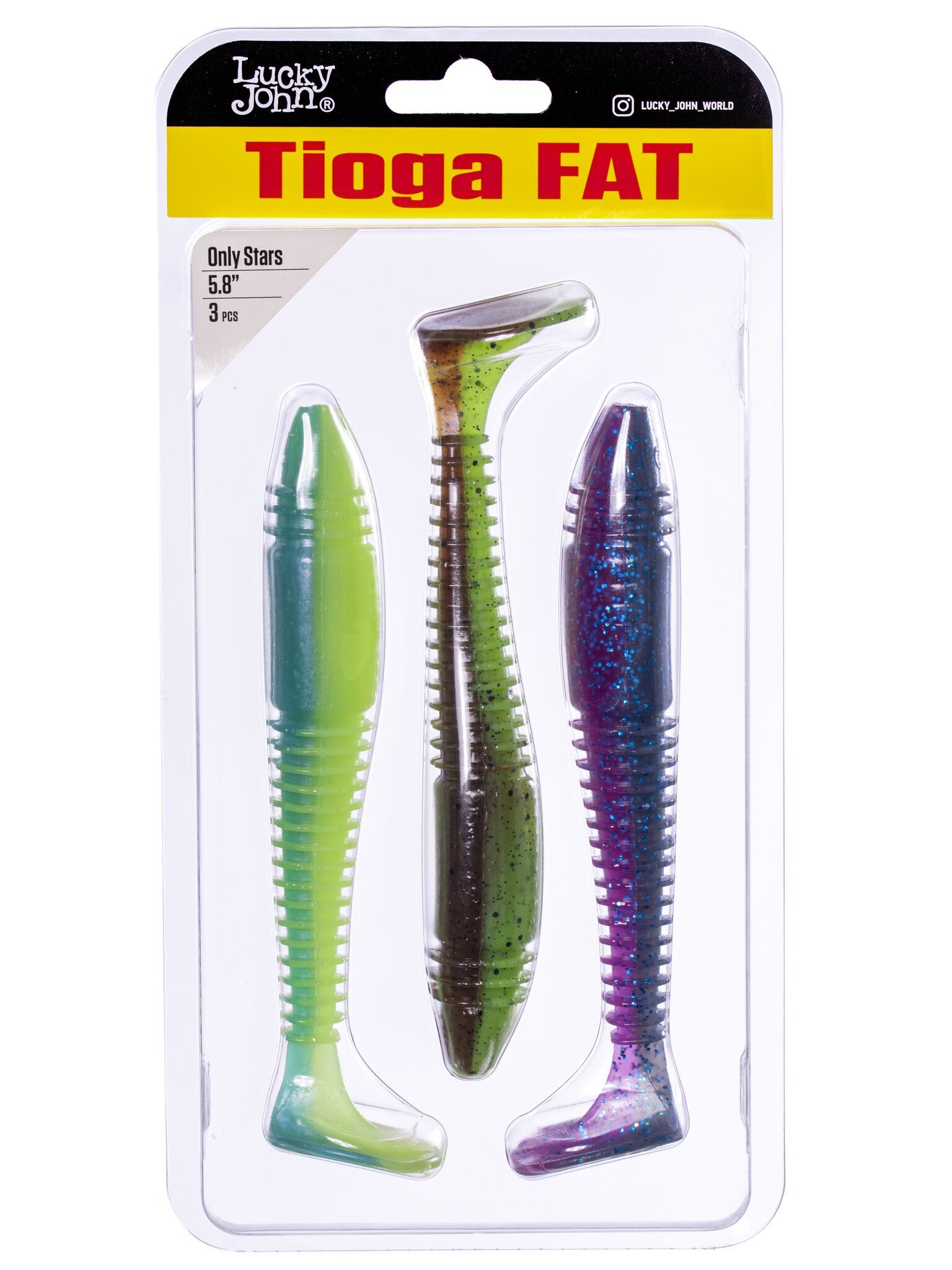Силиконовая приманка Lucky John Pro Series Tioga Fat 5.8in 14.7см /Mix2 (3 шт/уп)