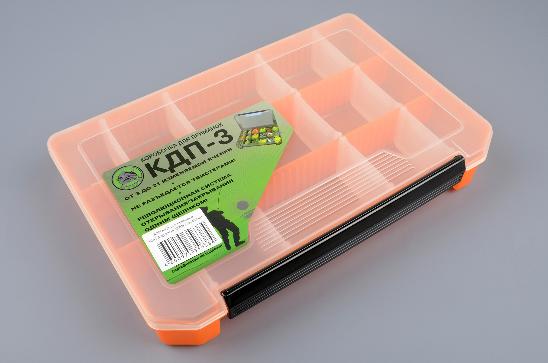 Коробка КДП-3 для приманок 270*175*40мм, цв. красная Три Кита