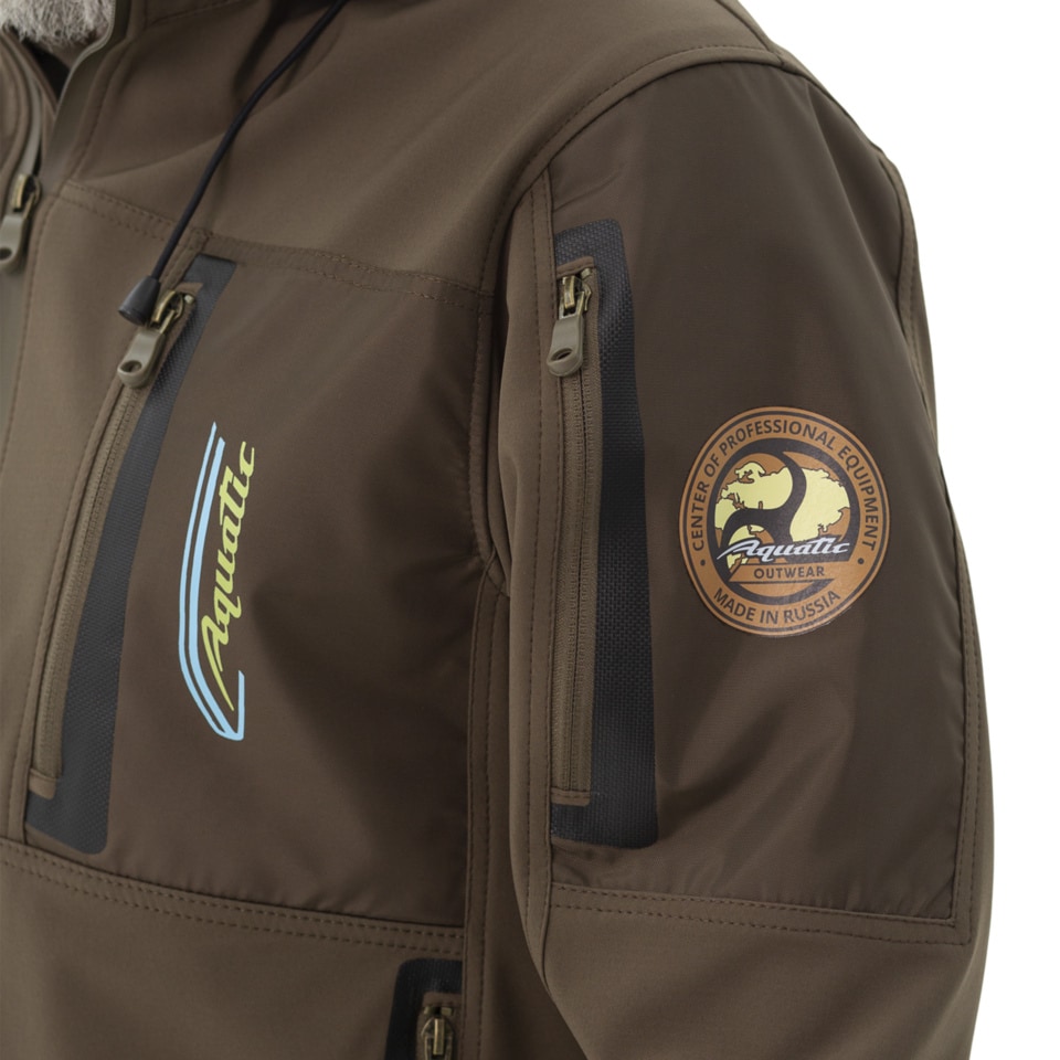 Костюм Aquatic демисезонный К-16Ф от дождя (цвет falcon, ткань soft shell) р. 48-50