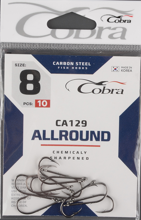 Одинарные крючки Cobra Baitholder сер.CA129 разм.008