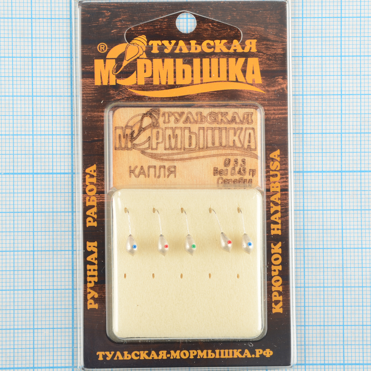 Мормышка вольфрам.Тульская Капля с кембриком 3,3мм серебро