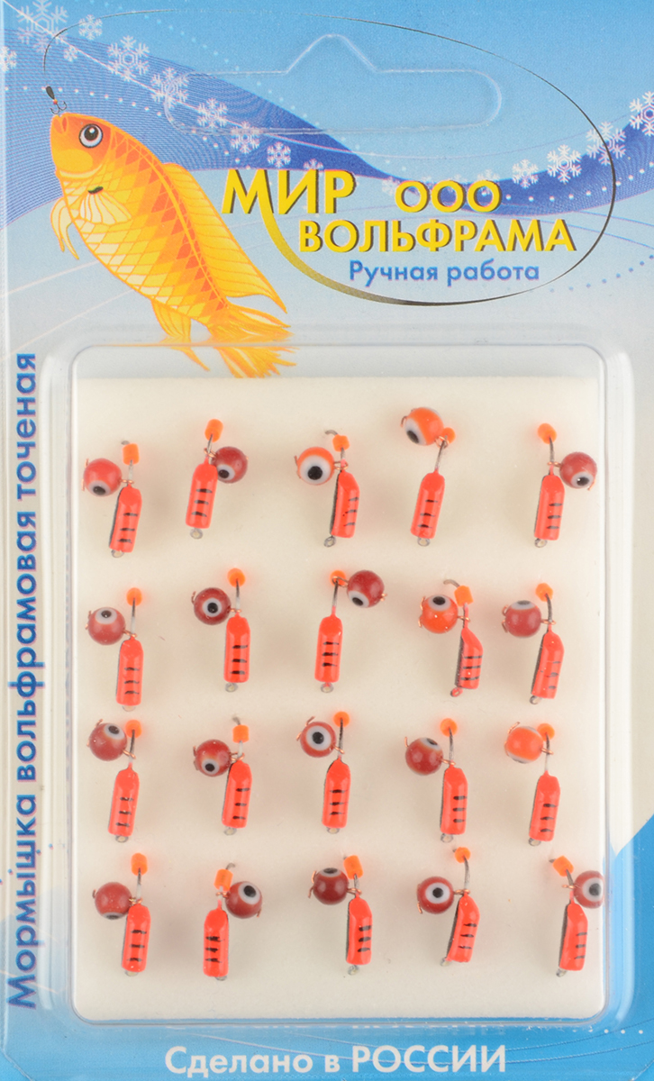 Мормышка Мир Вольфрама Столбик Рыбий глаз подвесной д. 2,5 мм красный 