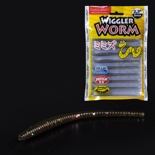 Силиконовая приманка Lucky John Pro Series Wiggler Worm 2.3in 5.84см /S21 (9шт/уп)