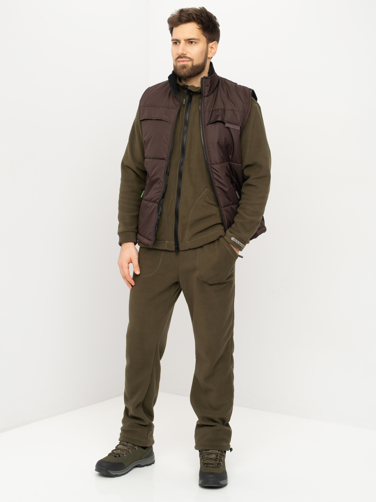 Жилет утепленный Huntsman Беркут цв. Коричневый ткань Дюспо р. 48-50, рост 176