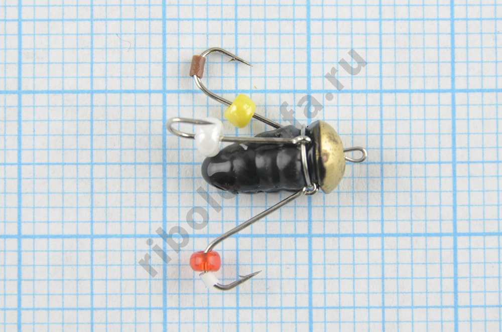 Мормышка Золотой плёс вольфрамовая точеная Ведьма 1,05 гр черный-золото