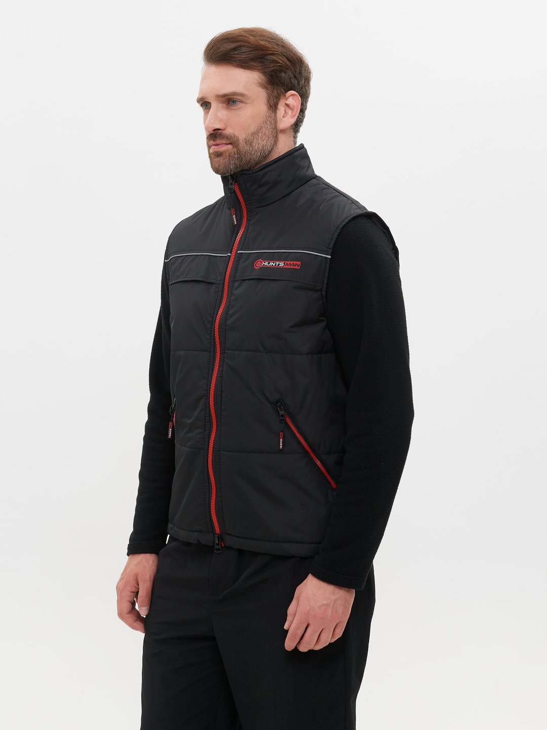 Жилет утепленный Huntsman Беркут цв. Черный ткань Дюспо р. 48-50, рост 176