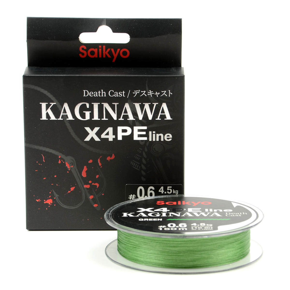 Шнур плетеный Saikyo Kaginawa X4PE 150m, зеленый #4 (0,33mm), 18,1kg