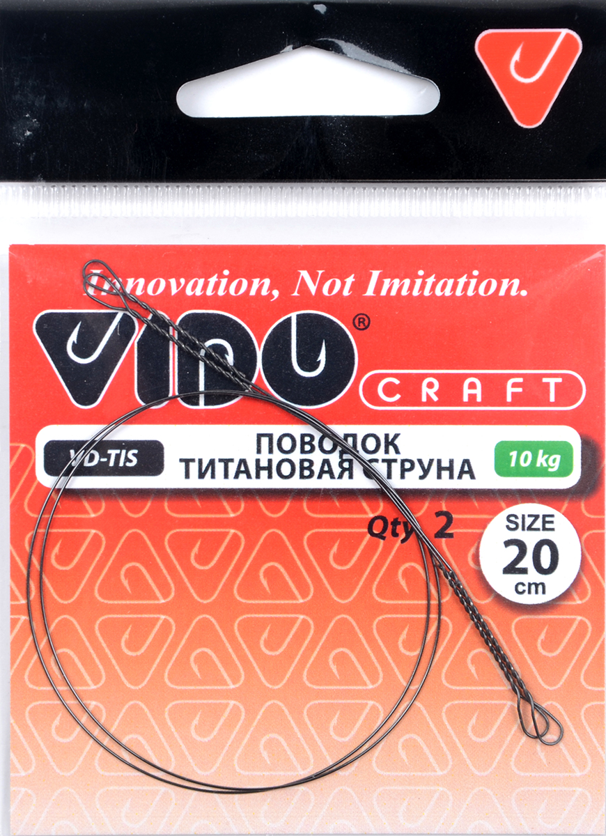 Поводок Vido Титановый струна дл.20см, ф 0,35мм,10кг 