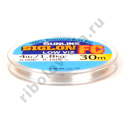 Леска флюорокарбон Sunline FC Siglon, Clear, 30 м, 0.225 мм, 3.4 кг