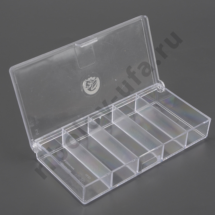 Коробка СВ-01 прозрачная (100*50*17мм) (5 отделений) Три Кита