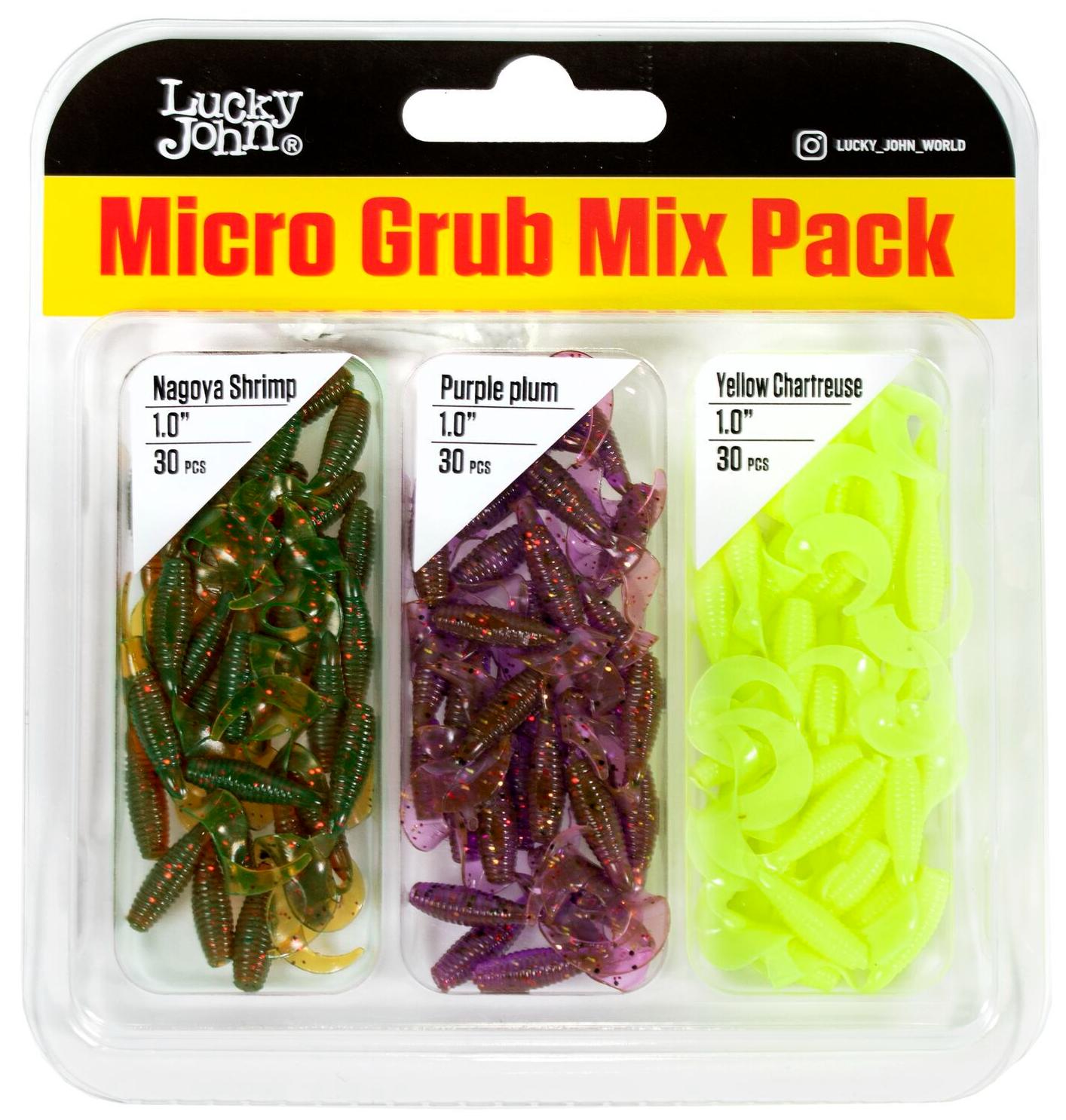 Силиконовая приманка Lucky John Pro Series Micro Grub 1.0in 2.5см /Mix1