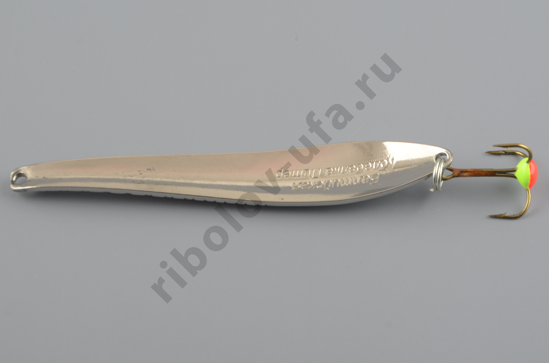 Блесна зимняя Бубнов колеблющаяся Балтийская-1 10 гр. белая, латунь, ребр., тр. с каплей