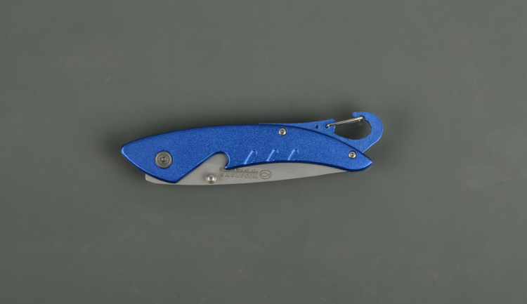 Нож складной Kosadaka N-F30 19,2/12.4 см, 72,8 гр.,син,рук. с карабином