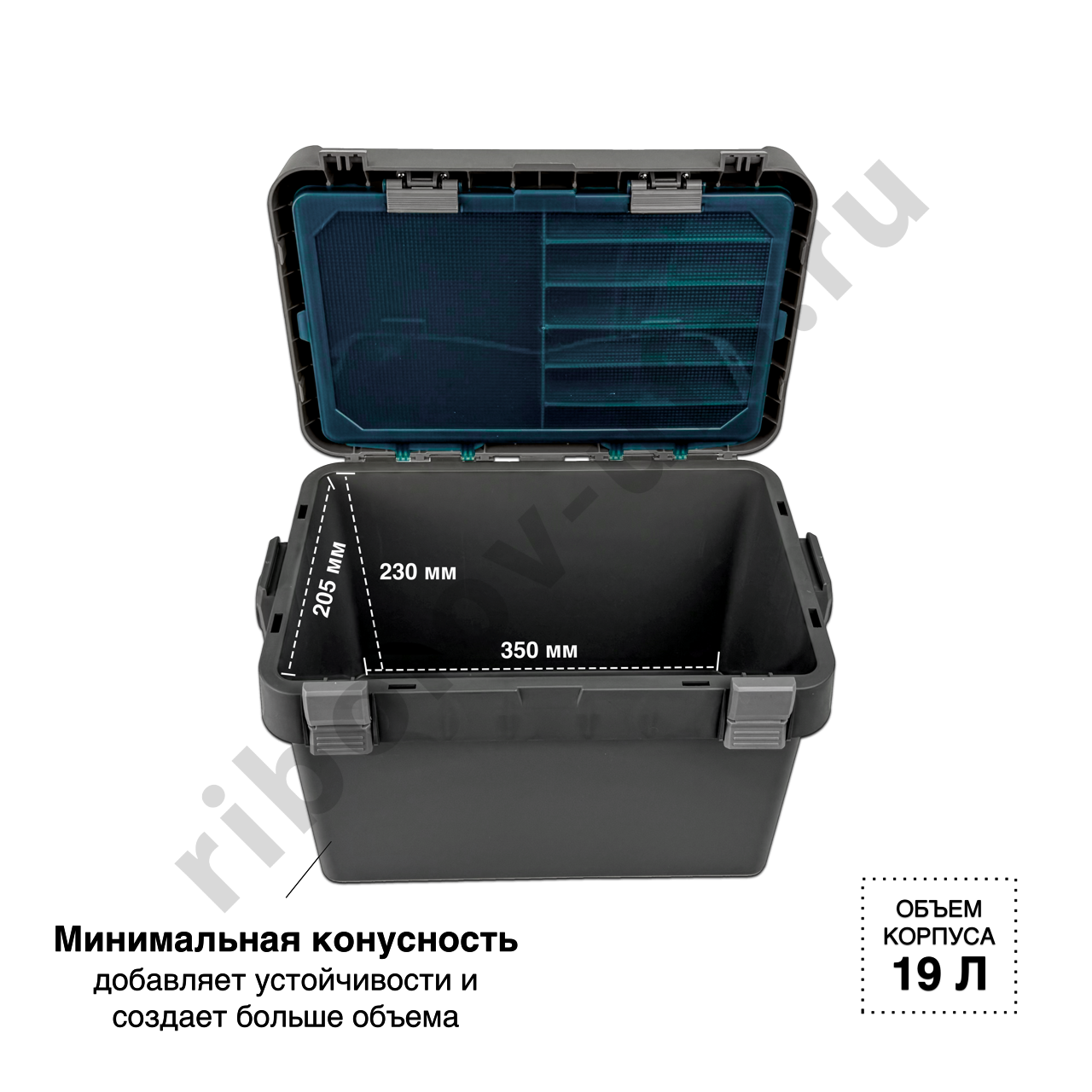 Ящик зимний Fishka Petrov Универсал с ручкой цв. серый 400*260*325