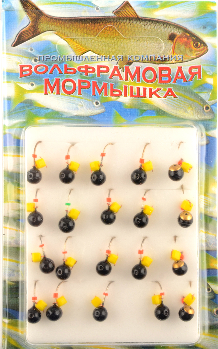 Мормышка Мир Вольфрама Дробь с коронкой сырный кубик подвесной д. 5 мм черная