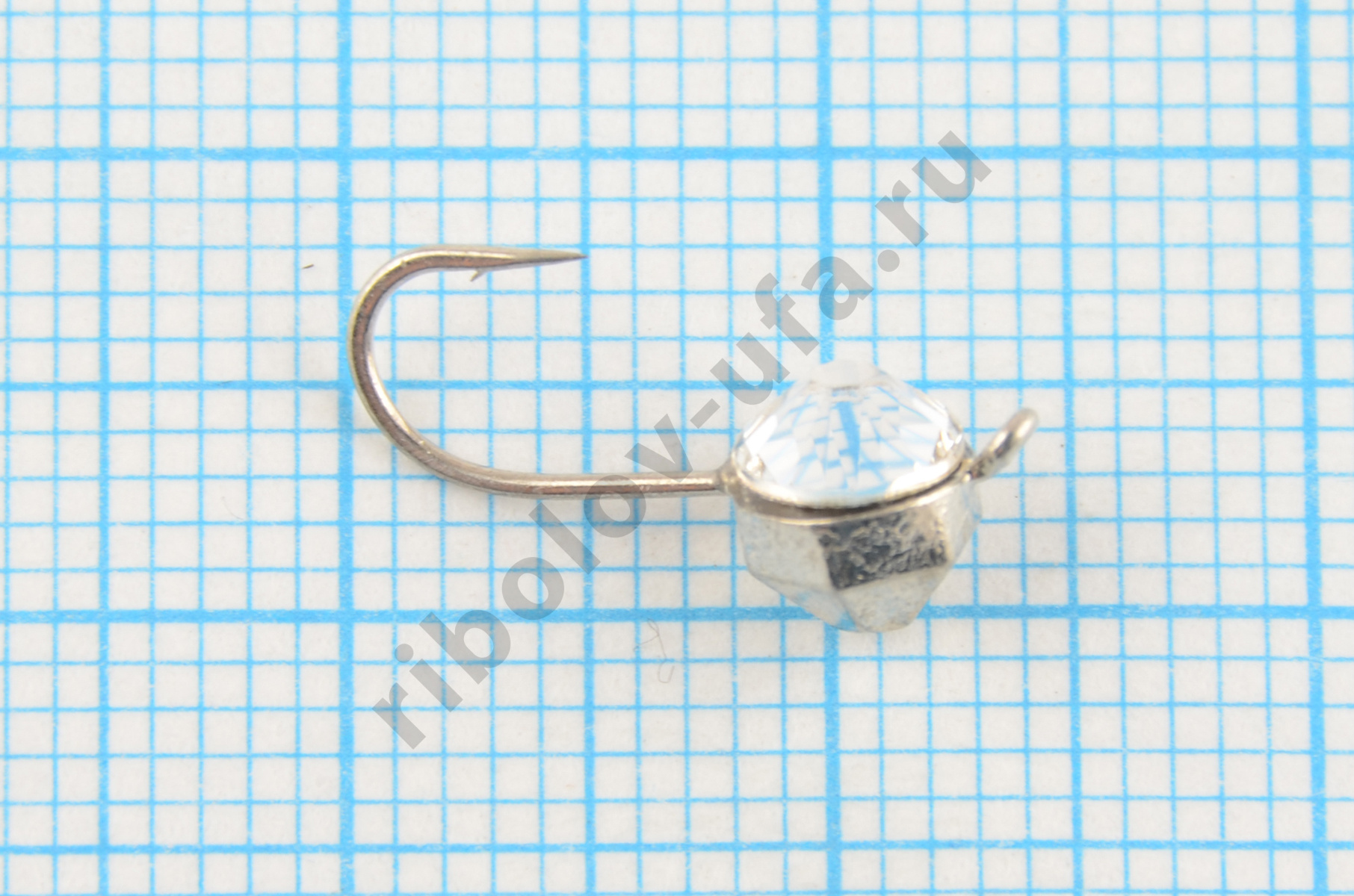 Мормышка вольфрам Bravo Fishing Шар с ушком, грань и Swarovski 5.0 мм 0.90 гр Sil-белый