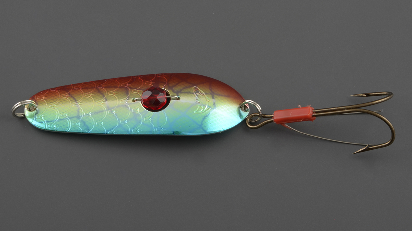 Блесна колеб. Kuusamo Rasanen 70/20 (бусинка, незацеп.) GR/FYe/R-S, UV