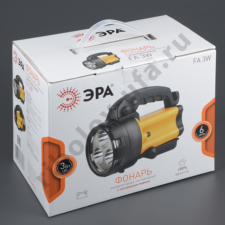 Фонарь Era прожектор (4B4.5Ач, 3*1Вт, Led Smd, сигнал. св., ЗУ 220V 12V карт) (FA3W)