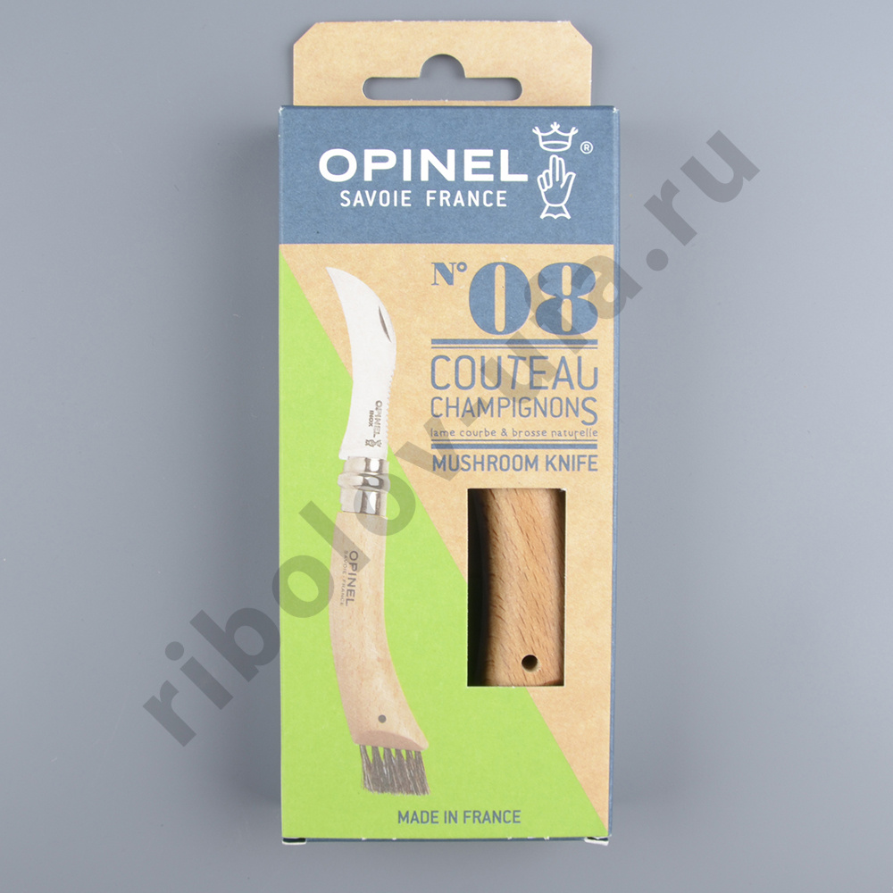 Нож Opinel 8 нержавеющая сталь, бук, грибник