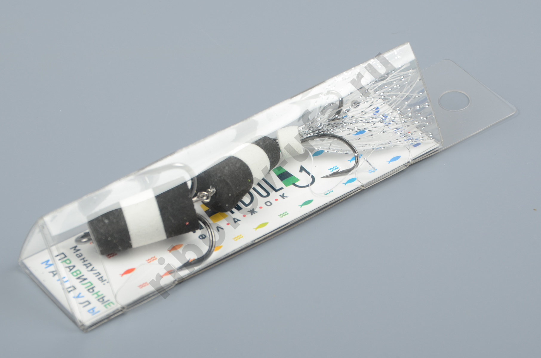 Приманка джиговая XXL Fish, Мандула Флажок, блистер мод.№1, 90мм #ЧБ