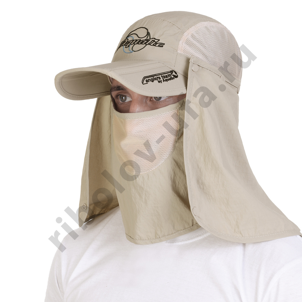 Кепка Aquatic KA-15Б складная с защитой лица и шеи цв.бежевый