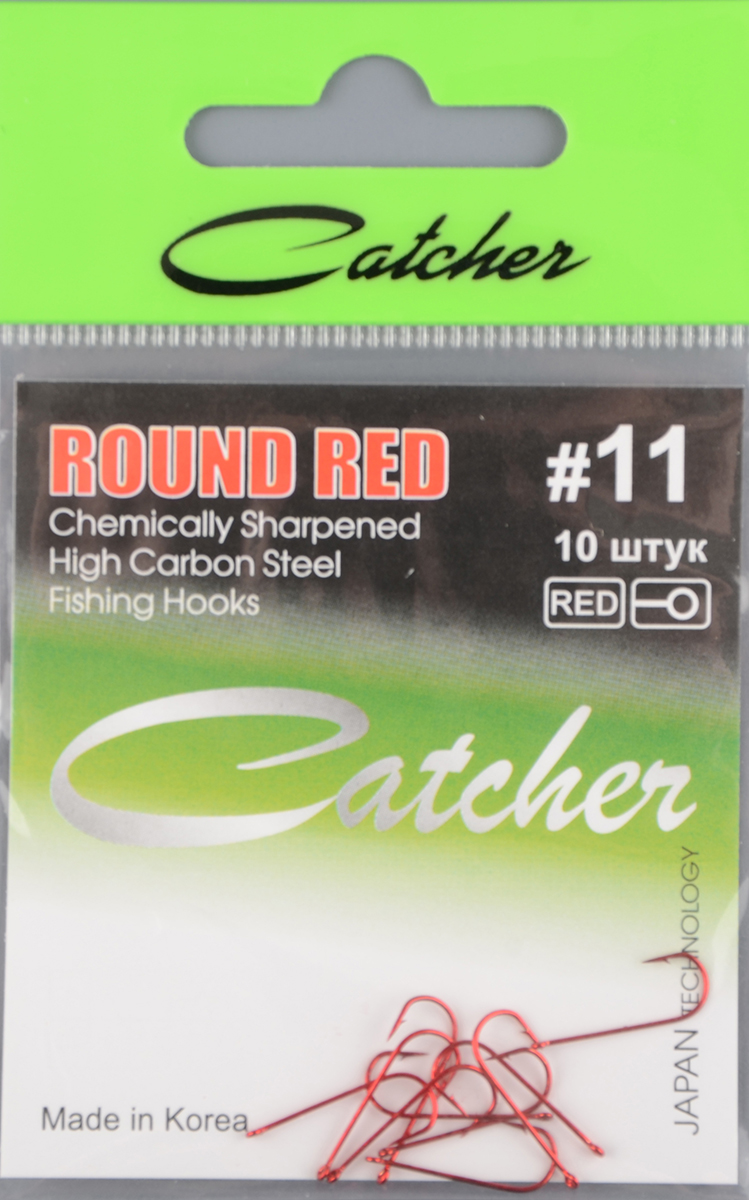Одинарные крючки Catcher Round Red № 11