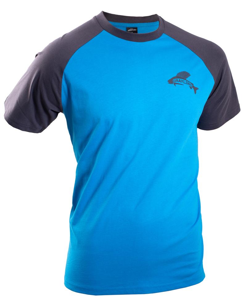 Футболка Novatex Grayling хлопок, графит/голубой р.L