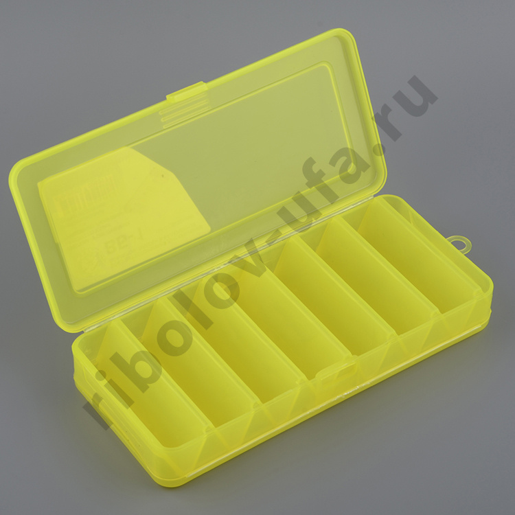 Коробка ВБ-1 для воблеров и балансиров 2-х стор. (7+7отд)(190*85*35мм) цв. желтый Три Кита