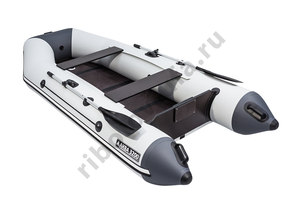Лодка Аква 3200 Слань-книжка Киль светло-серый/графит