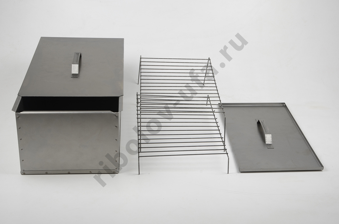 Коптильня двухъярусная Оригинал с поддоном для сбора жира 480х280х215, сталь 0,8 мм с тройным дном