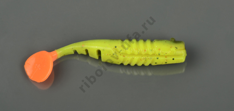 Силиконовая приманка Manns Samba -80 цв. 212 лимонно-болот с блест и огненн хв (уп.20шт)