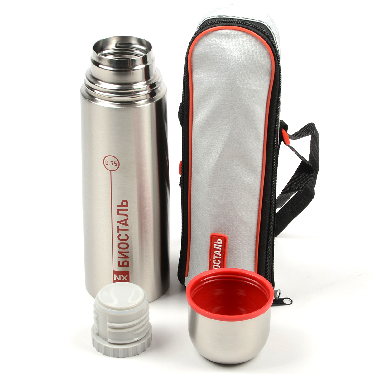 Термос Biostal узк. горло с чехлом 0.75л  (NX-750B)